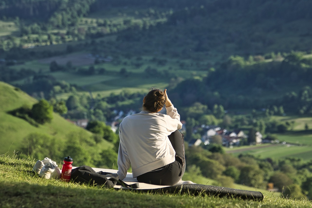 woman, park, leisure